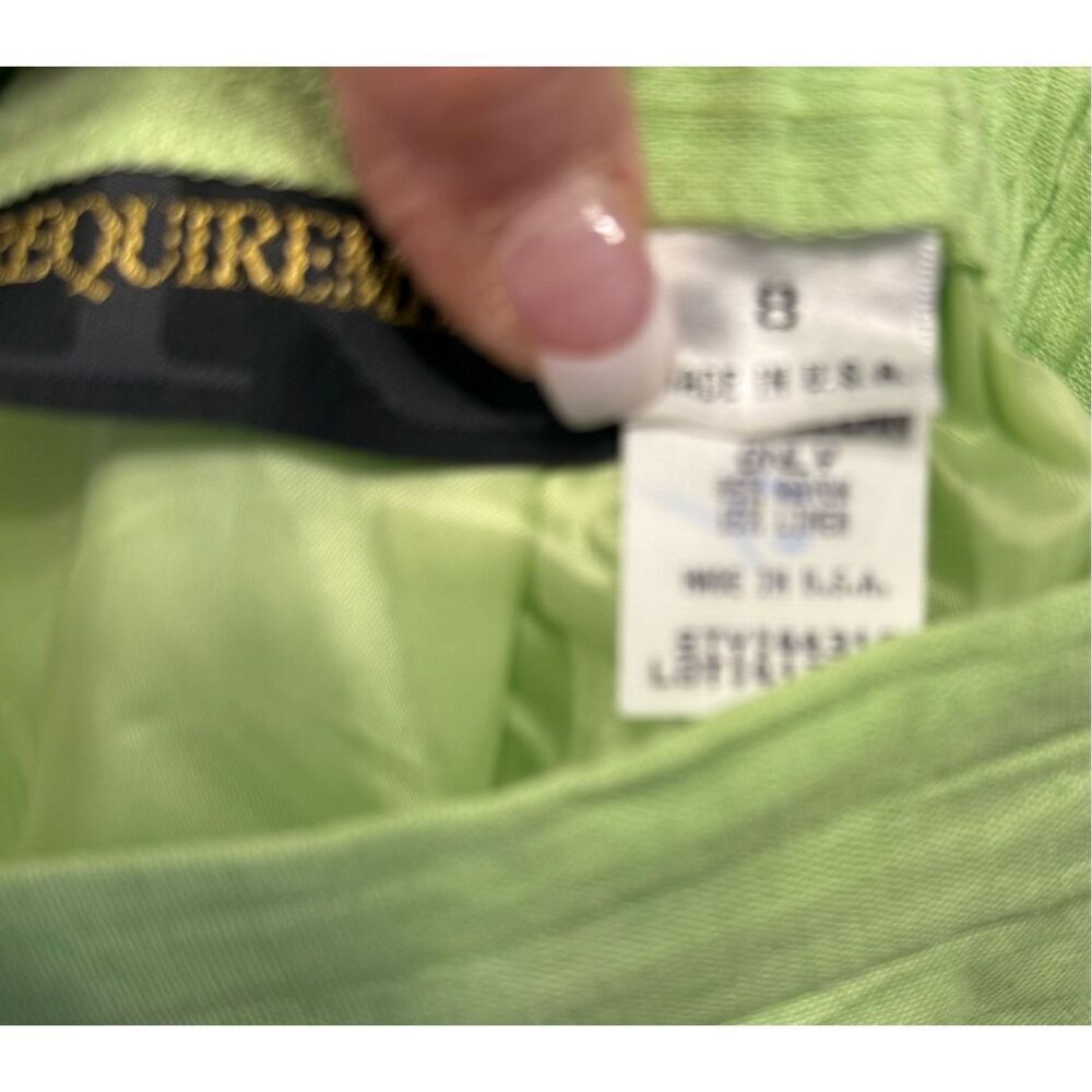 Requirements Linen Blend A-Line Skirt Bright Green Sz. 8  Professional Country C - Picture 8 of 8